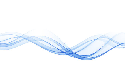 Abstract wavy wave vector. Blue wave motion curve flow. smoke design