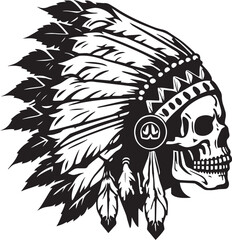 Indian skull Vector illustration, Isolated on the white background