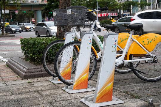 Ubike for rent on street in Taipei, Taiwan