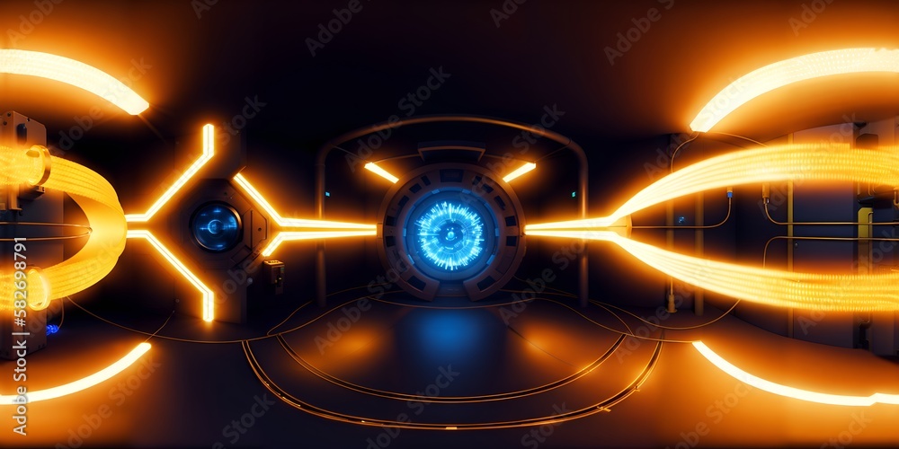 Fototapete Photo of a glowing object created using computer graphics