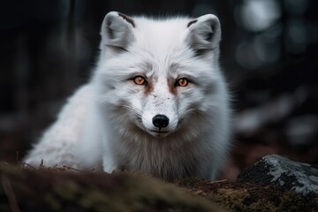 Portrait of an Arctic Fox in Finland's Lapland, near Rovaniemi. Generative AI