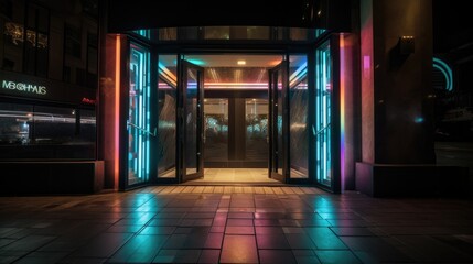 Nightclub Entrance at night, generative ai