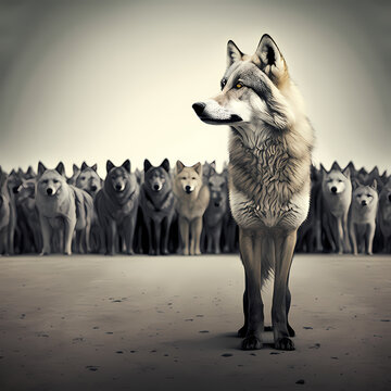 Wolf Leadership Concept. Generative AI