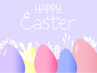 A greeting card with the inscription happy easter. Vector illustration concept.