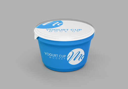 Cup with Blueberry Yogurt and Muesli Mockup - Free Download Images