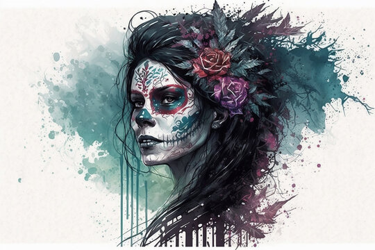 Woman in day of dead.