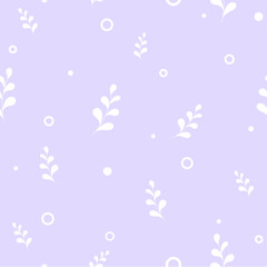 Seamless delicate pattern with leaves and circles. Vector illustration concept.