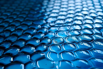Fototapeta premium abstract blue background with bubbles and drops of a fluid, created with generative ai