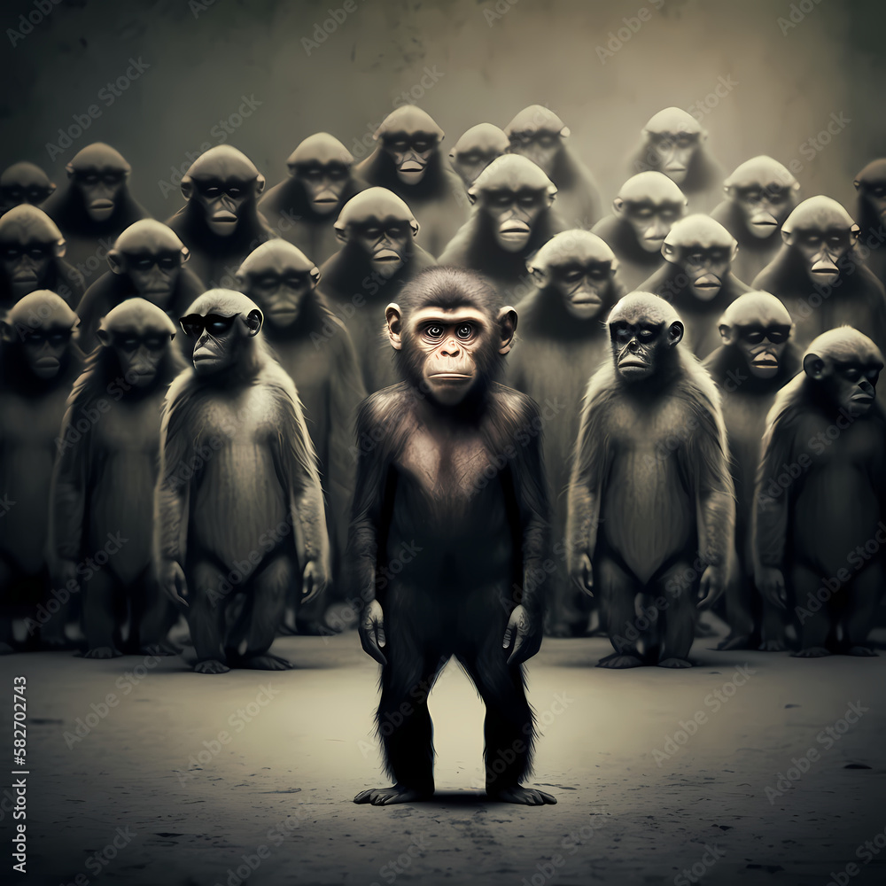 Poster Monkey in Business Concept