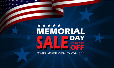 Memorial Day Sales Background vector illustration