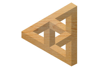 Impossible figure made from wood