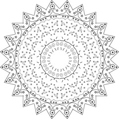 Mandala art star shapes design vector image