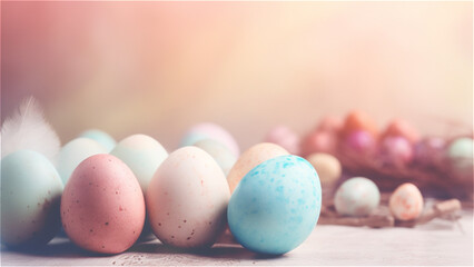  Colorful Easter background illustration with eggs