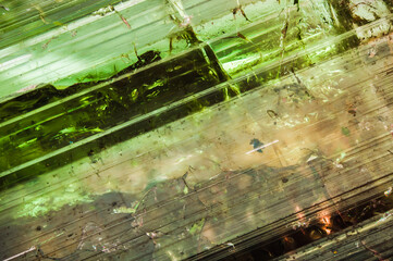 Watermelon (bicolored of pink and green) tourmaline crystal. macro detail texture background....