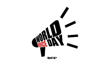 World voice day april 16 vector illustration, suitable for banner poster or card campaign