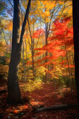 Fototapeta premium A Picturesque Woodland Scene - AI Generative