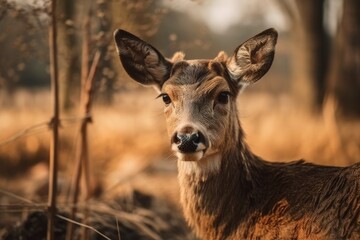 In the field, there are deer. Generative AI