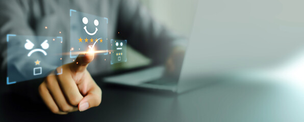 Customer service satisfaction survey feedback for business review rating and best service or...