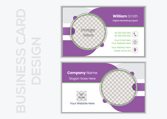 Modern and Creative Business Card Template. Double-sided Simple business card design with abstract shape. Business card template vector design.