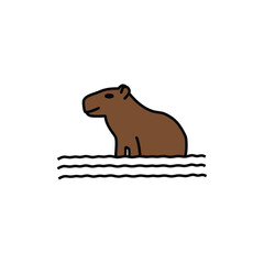 a capybara swimming in the water