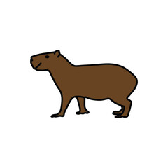 Capybaras are seen walking around