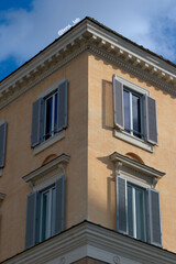Fototapeta na wymiar Triangular facade photography, Italy, Rome