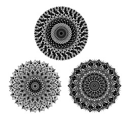 Mandala pattern black background. Vector illustration. mandala pattern 3 in 1 design