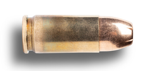 Shadow below a 9 mm cartridge