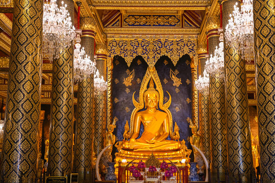 buddha very beautiful in the temple , Buddha statue in thailand - Wat Phra Si Rattana Mahathat Ratchaworawiharn Phitsanulok Thailand