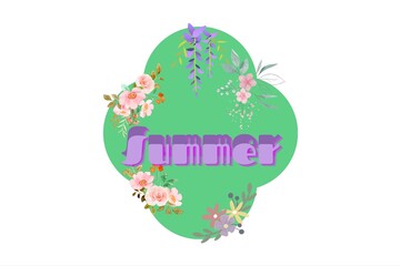 Typography image of summer vacation, beach vacation, vector illustration.
