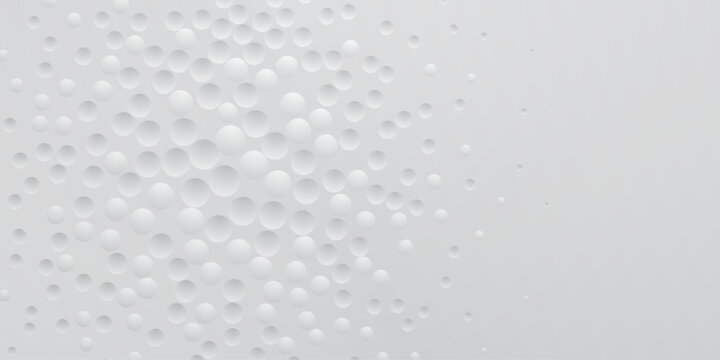 Abstract background in white colors with many convex and concave small circles