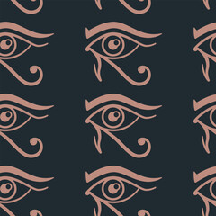 Eye of Horus vector cartoon seamless pattern background for wallpaper, wrapping, packing, and backdrop.