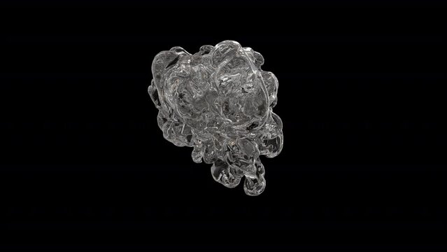 Bubble dropping underwater isolated on alpha background