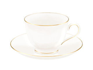 ゴールドラインが入ったシンプルでお洒落なカップ＆ソーサー　紅茶