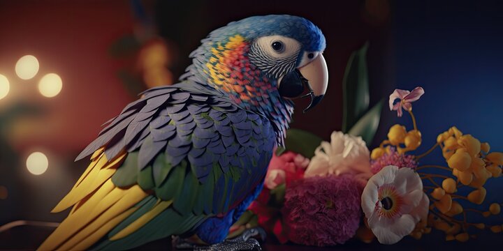 Colourful parrot isolated wallpaper, beautiful close up parrot 4k HD walpaper