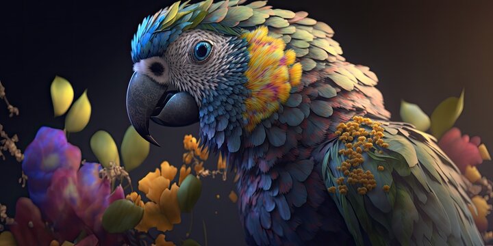 Colourful parrot isolated wallpaper, beautiful close up parrot 4k HD walpaper