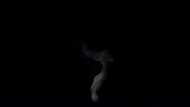 Wispy smoke swirling overlay isolated on alpha background