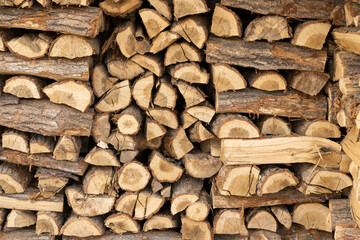 Pile of firewood for winter