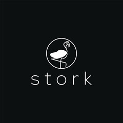 Stork logo icon design vector illustration