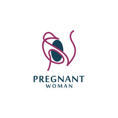 Pregnant woman logo vector design
