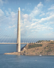 Yavuz Sultan Selim suspension bridge, located near the Black Sea entrance of the Bosphorus strait, Sariyer district, Istanbul, Turkey