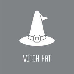 Witch hat icon. Vector illustration. 