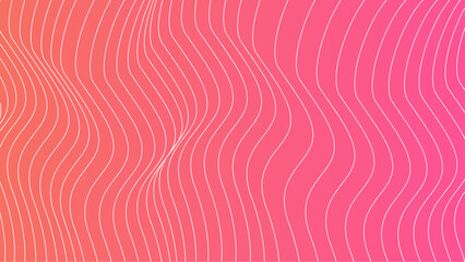 Abstract digital background. Futuristic white wave lines isolated on pink background. Digital technology.