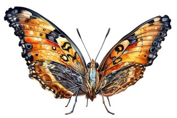 Fototapeta premium Colorful watercolor butterfly isolated on white background