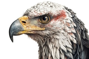 Naklejka premium Bald eagle head isolated on white background