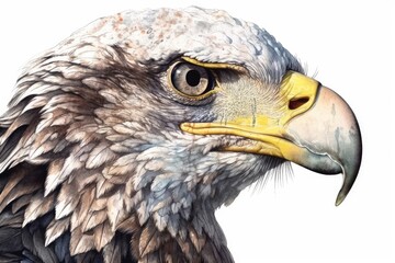Obraz premium Bald eagle head isolated on white background