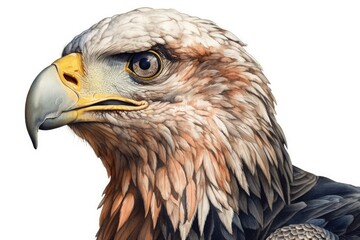 Fototapeta premium Bald eagle head isolated on white background