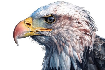 Fototapeta premium Bald eagle head isolated on white background