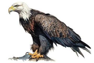 Obraz premium Bald eagle in the wild isolated on white background