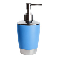 Obraz premium Blue pump bottle with a liquid soap, cut out